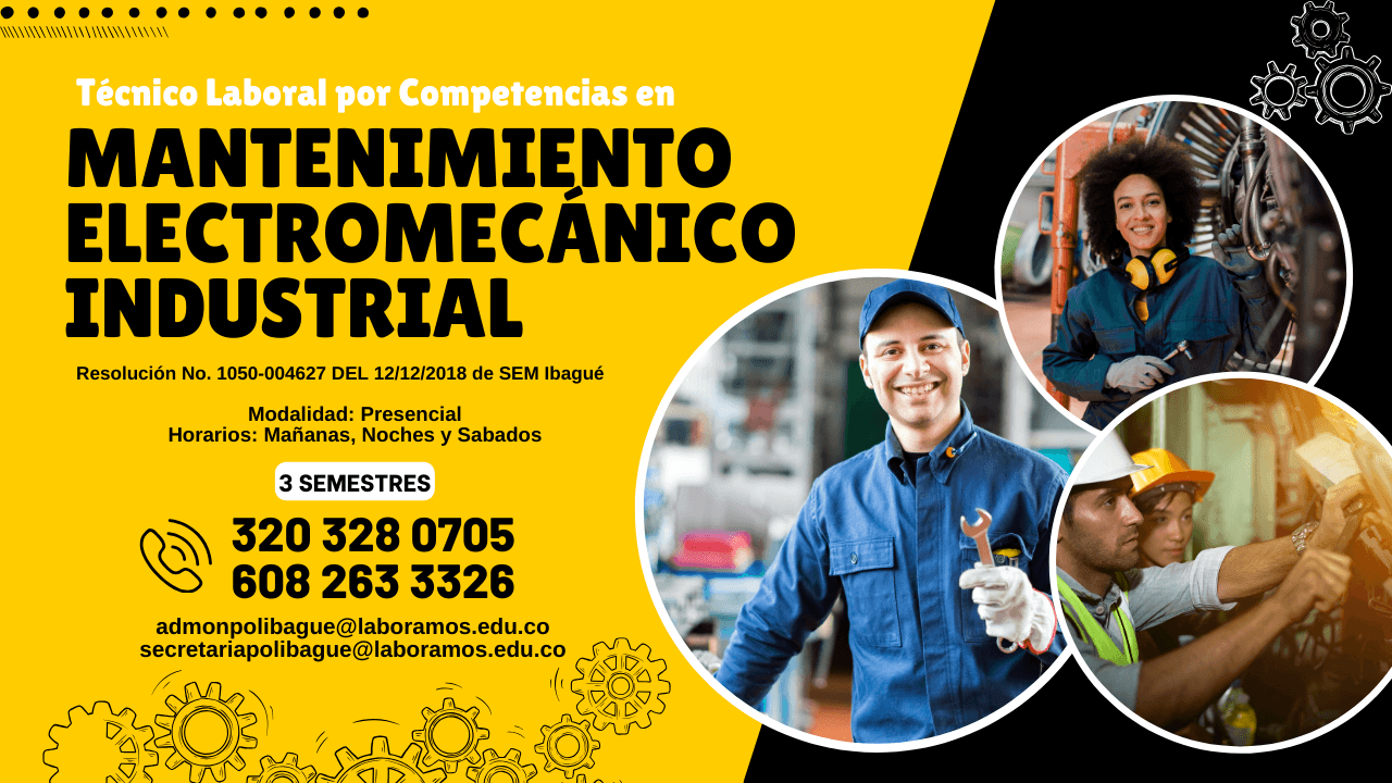 Técnico laboral por competencias en Mantenimiento Electromecánico Industrial